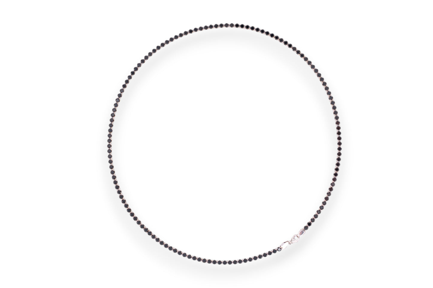 Lant Tennis din Aur Alb - zirconii negre 14K AG1284
