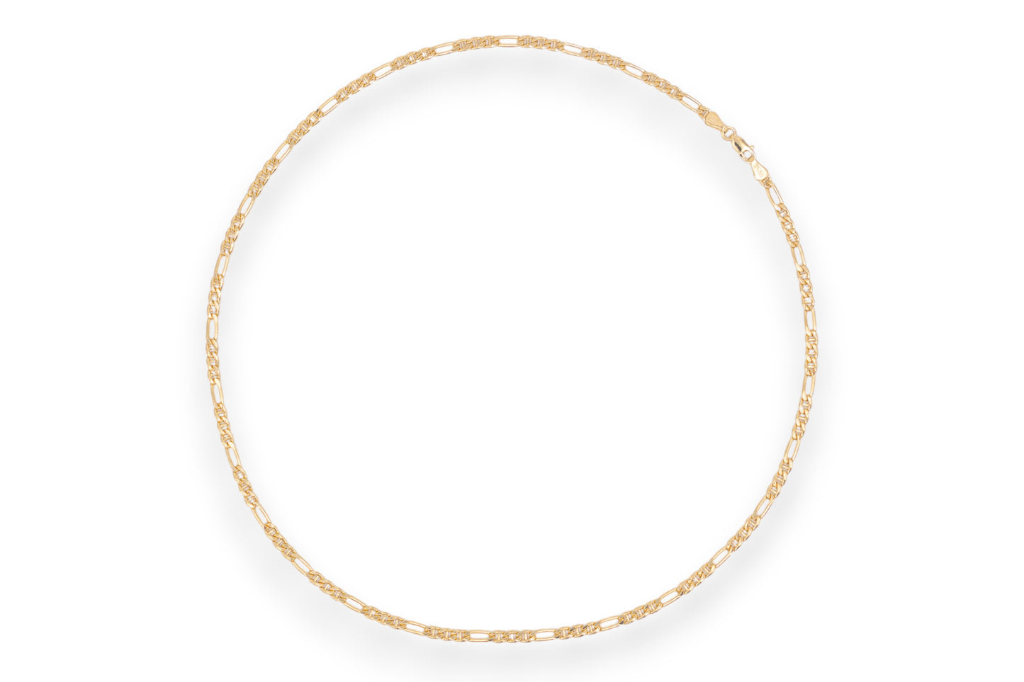 Lant Figaro cu zale texturate din Aur Galben 14K AG793