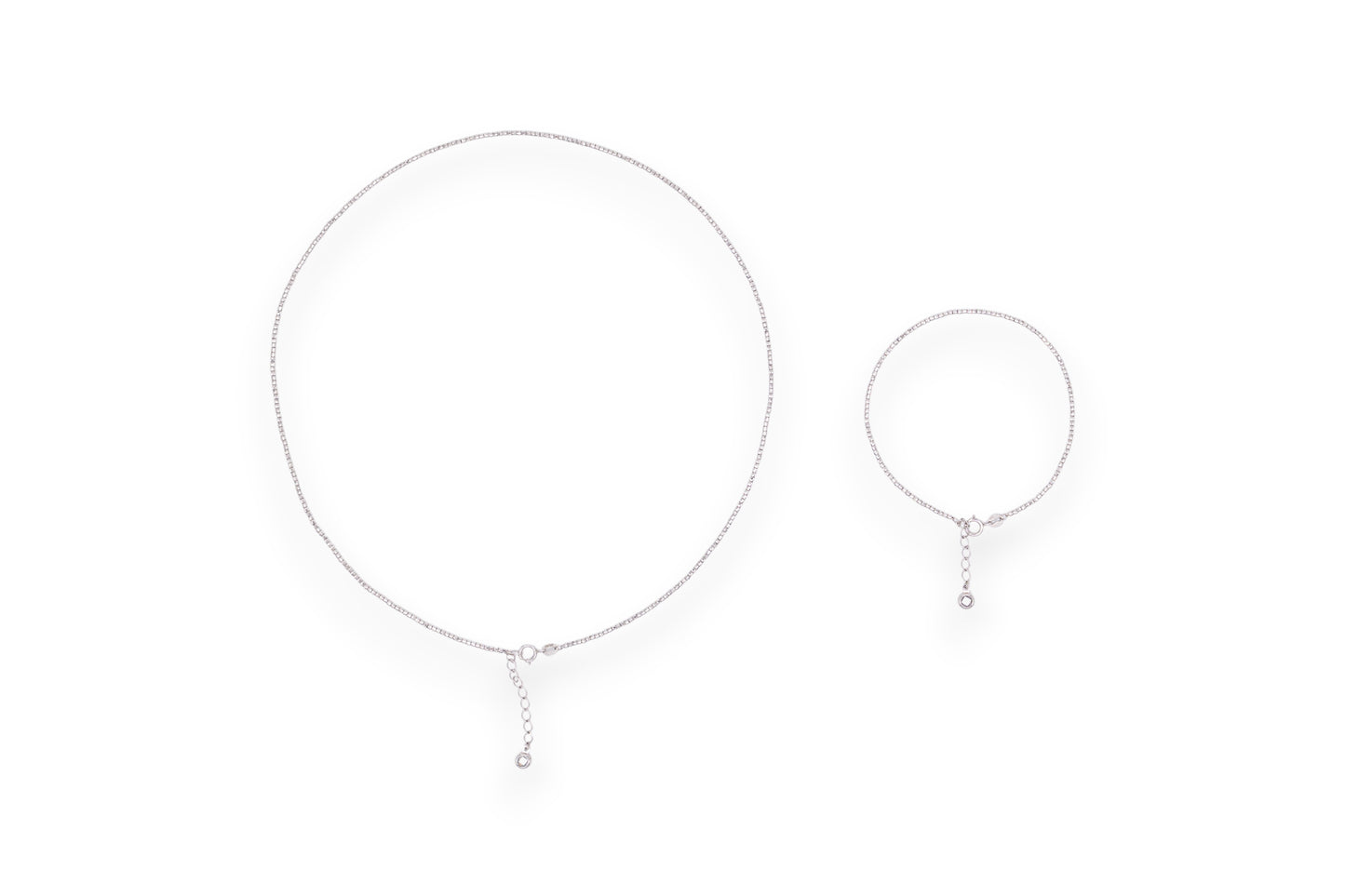 Set lantisor si bratara model Venetian Aur Alb 14K AG610