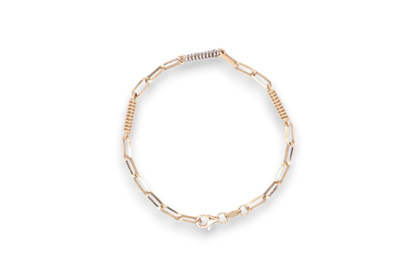 Bratara cu zale geometrice si spirale din Aur 14K AG455