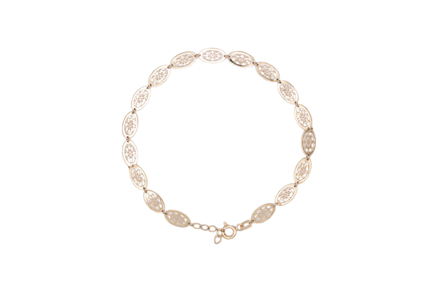Bratara romantică cu flori din Aur Galben 14K AG185