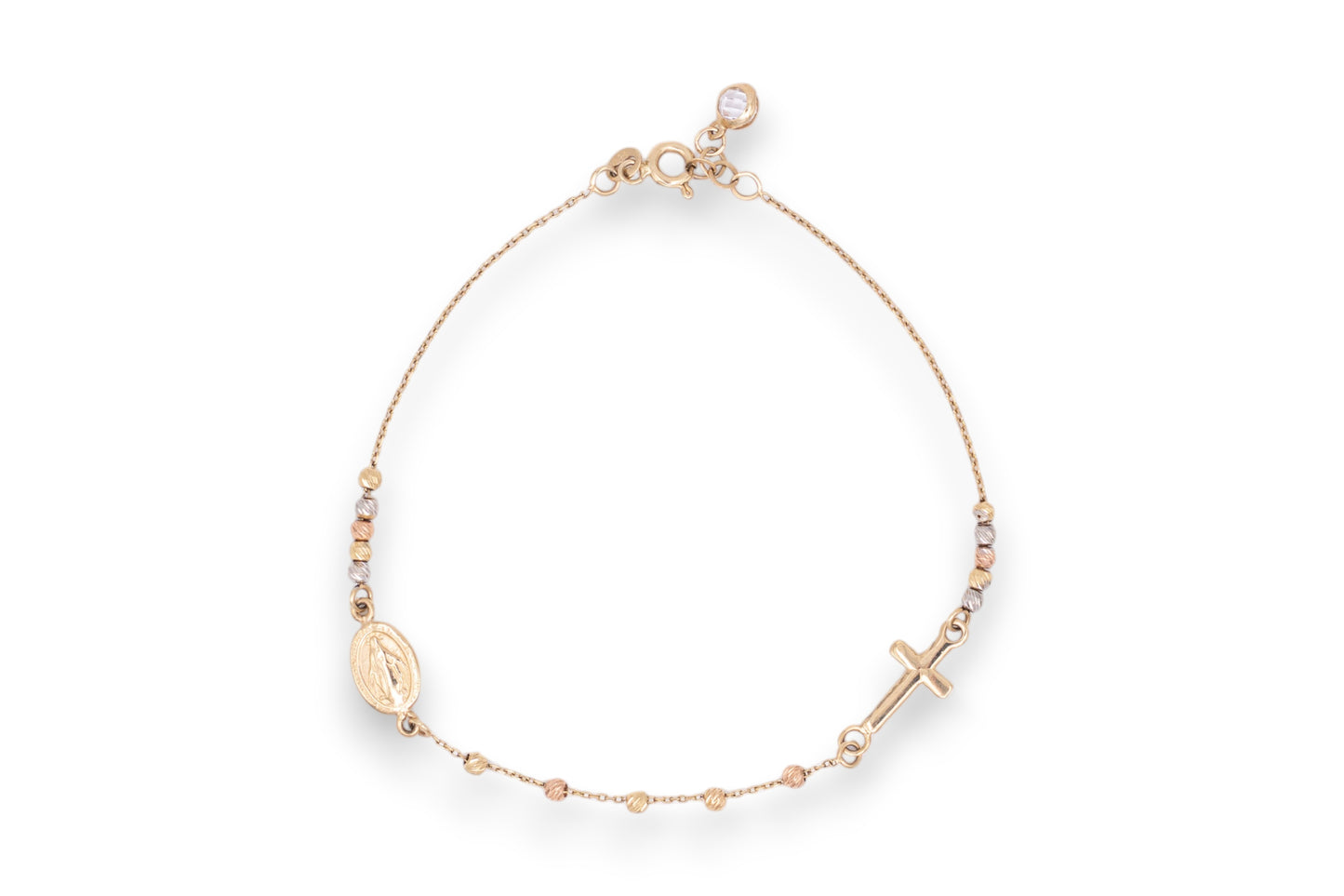 Bratara Divine Grace cu Cruce și Medalion – Aur 14K AG234