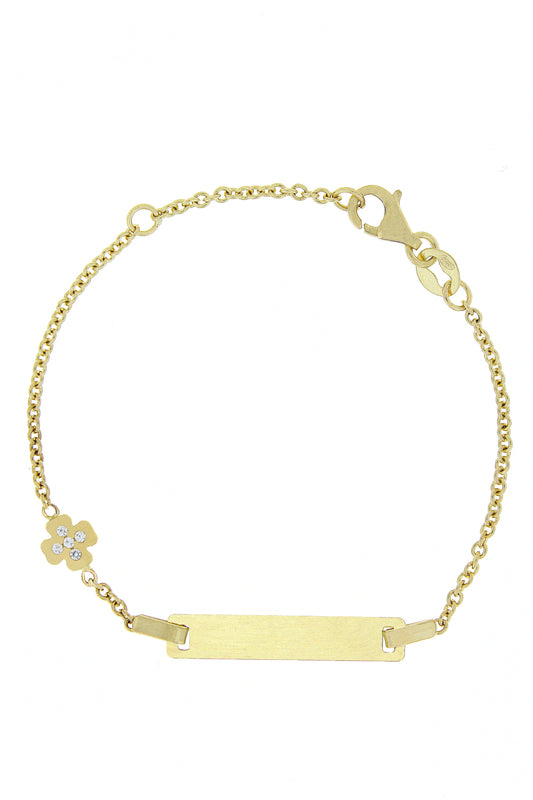 Bratara copii "Cruciulita si pietre zirconia" cu placuta - Antonia Gold