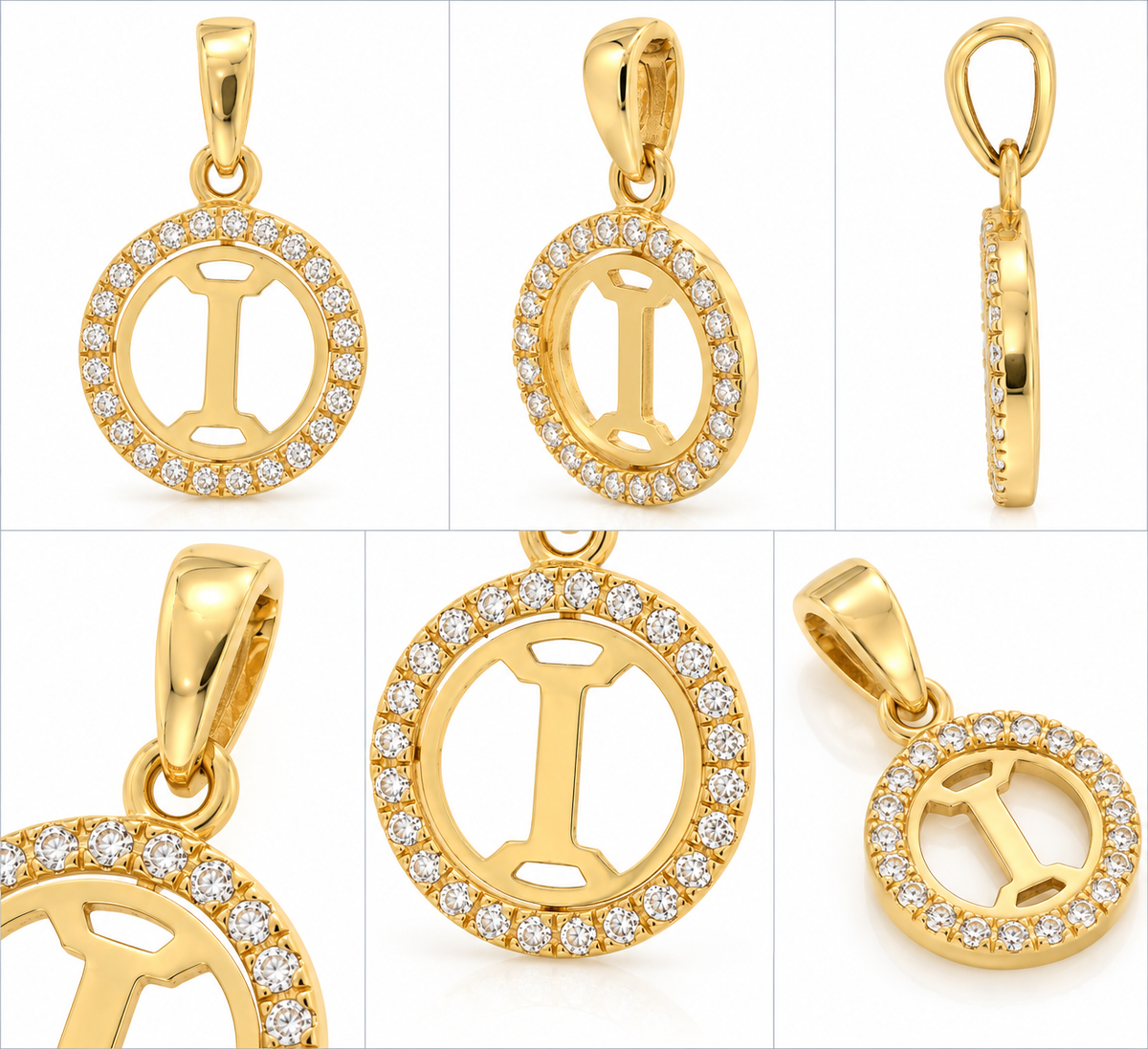 Pandantiv Aur 14 K Initiala "I"