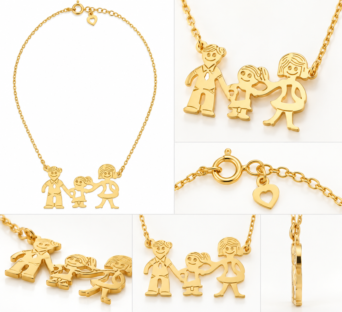 Lantisor Aur 14 K Familia - TATA, MAMA si fetita