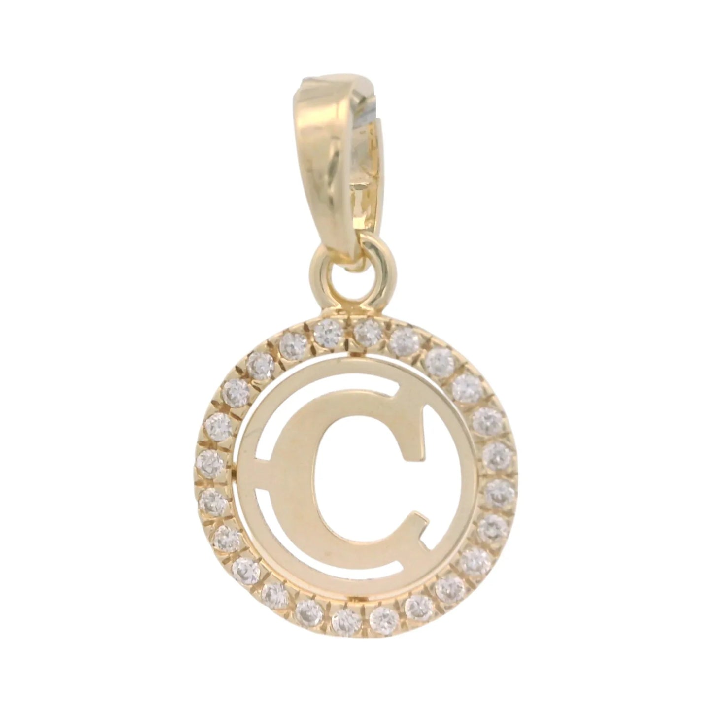 Pandantiv Initiala "C" - pietre zirconia - Antonia Gold