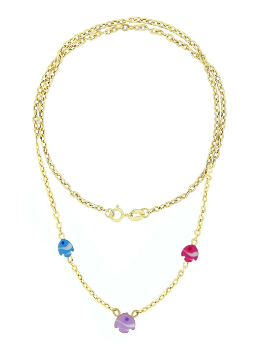 Lantisor " 3 Pestisori colorati" - Antonia Gold