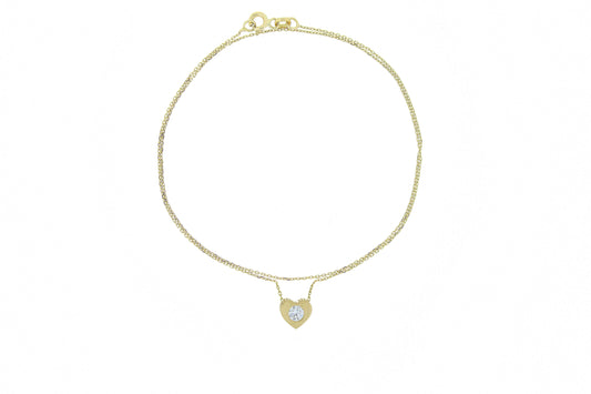 Lantisor pandantiv "Inima din Aur cu piatra" - Antonia Gold