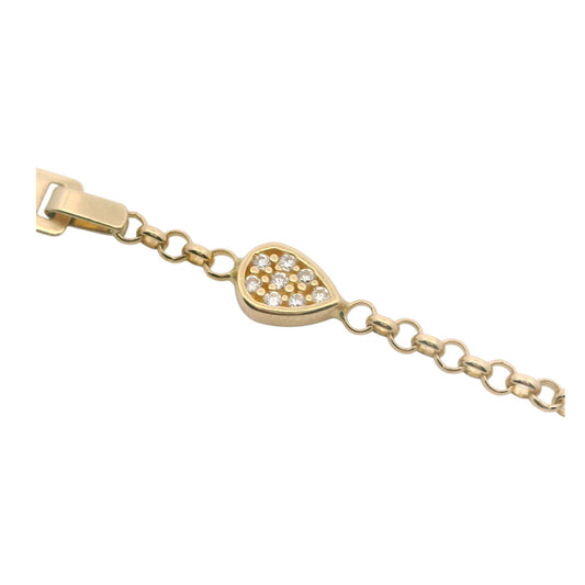 Bratara copii "Lacramioara - pietre zirconia" si placuta - Antonia Gold