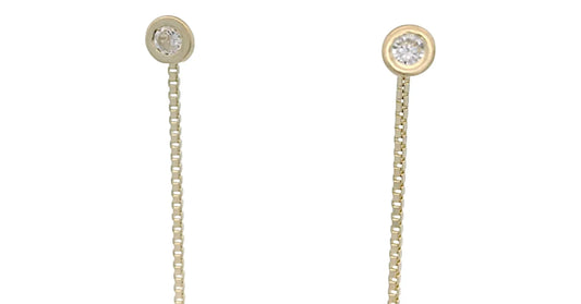 Cercei cu lantisor "Punct de lumina" - Antonia Gold