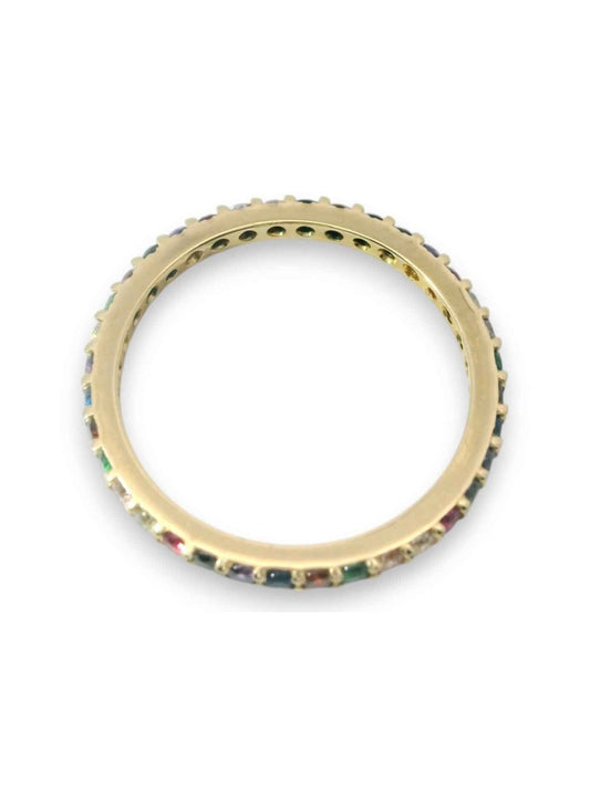 Inel Tennis din aur galben - P. Multicolore