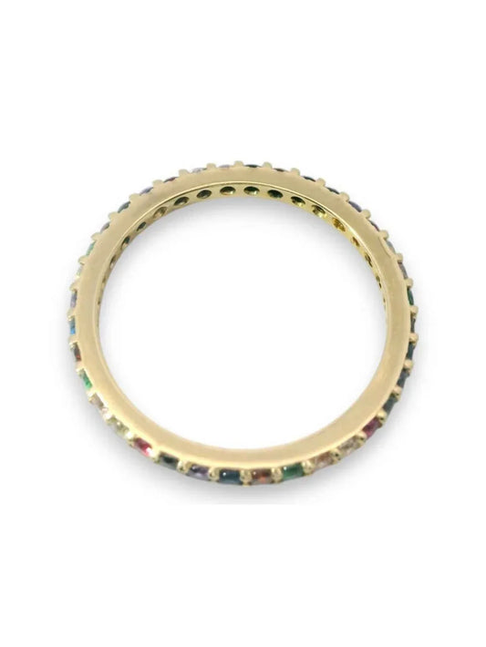 Inel Tennis din aur galben - P. Multicolore - Antonia Gold