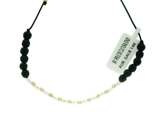 Bratara snur Perle de cultura si Pietre Onix AG036 - Antonia Gold