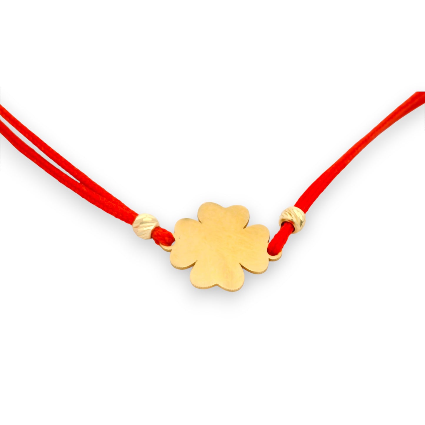 Bratara snur rosu "Pandant rotund cu Trifoi" AG0TRF2