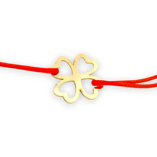Bratara snur rosu "Pandant cu Trifoi" AG0TRF3 - Antonia Gold