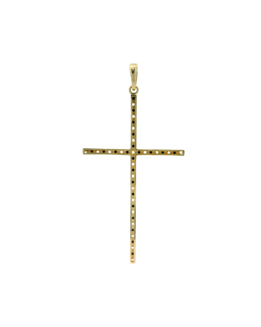 Pandantiv Cruciulita Aur 14K Alb si Negru AG177ANPZ