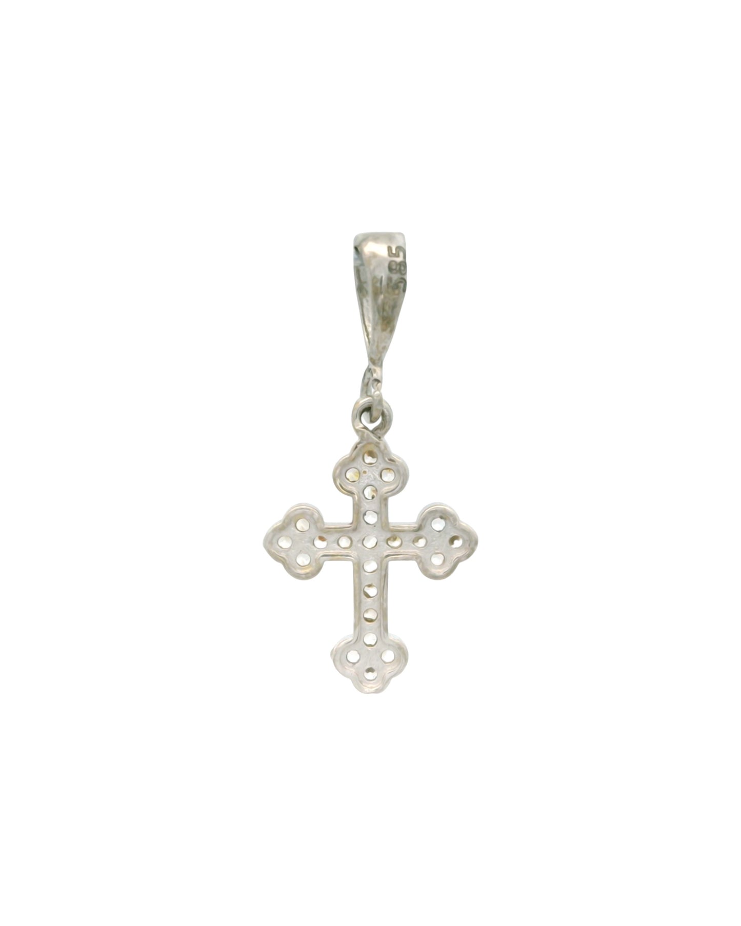Pandantiv Cruciulita Aur Alb 14K si Iisus AG074