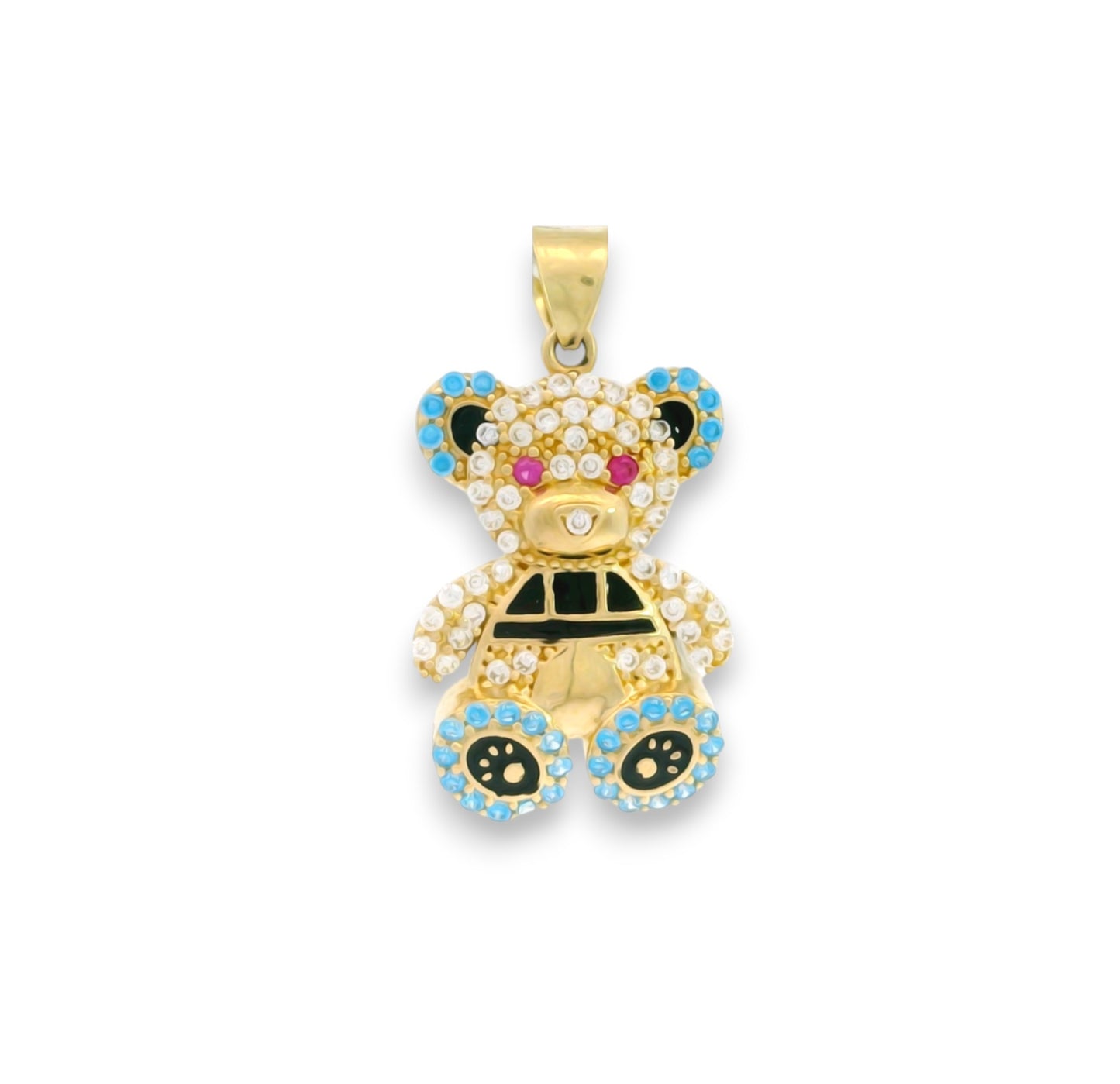 Pandantiv din aur galben cu pietre colorate