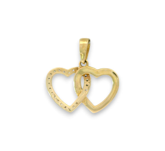 Pandantiv din aur „Două Inimi Împletite”