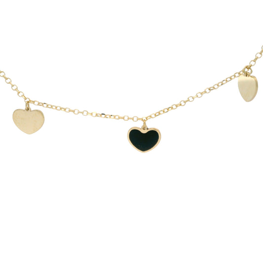 Lantisor delicat cu inimioare negre