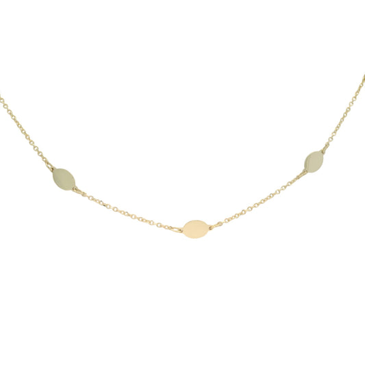 Lantisor din aur galben cu elemente ovale