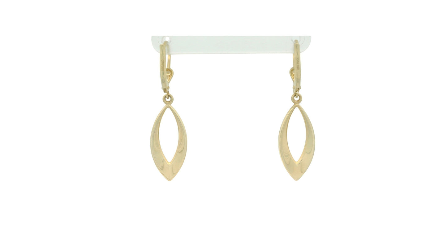 Cercei Antonia Gold din aur galben cu design elegant în formă de migdală și sistem de închidere tip tortiță