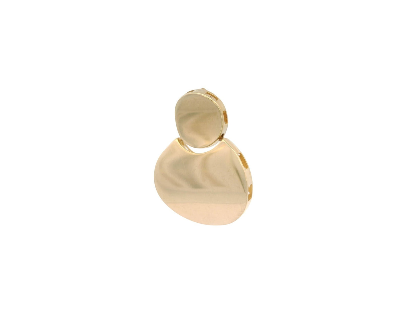 Cercei Antonia Gold din aur cu design geometric minimalist, compuși din două discuri rotunde cu finisaj lucios