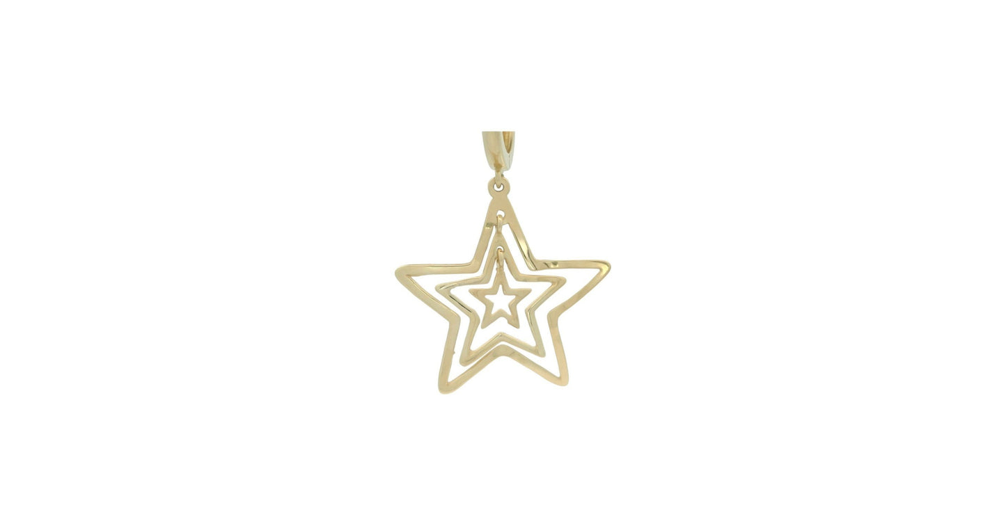 Cercei Antonia Gold din aur galben cu design modern de stele suprapuse și finisaj lucios