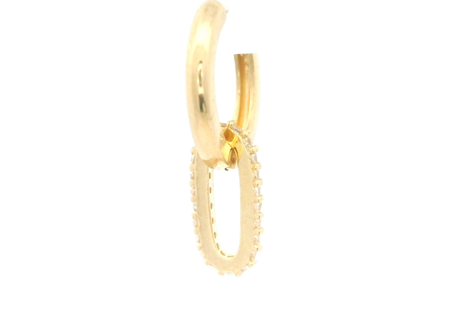 Cercei Antonia Gold tip hoop aurii cu pandantiv oval detașabil decorat cu pietre strălucitoare pentru un look elegant
