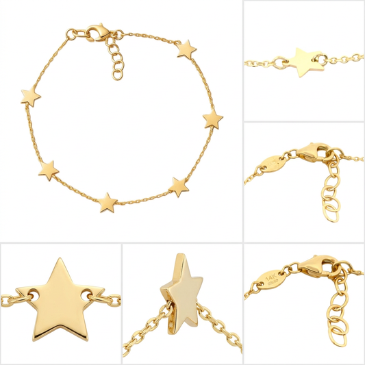 Bratara Aur 14K dama Stars Of Night