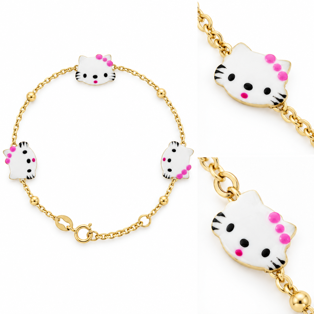 Brățară Aur 14K copii cu Hello Kitty