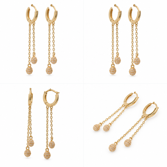 Cercei Aur 14K dama Bowls Charm