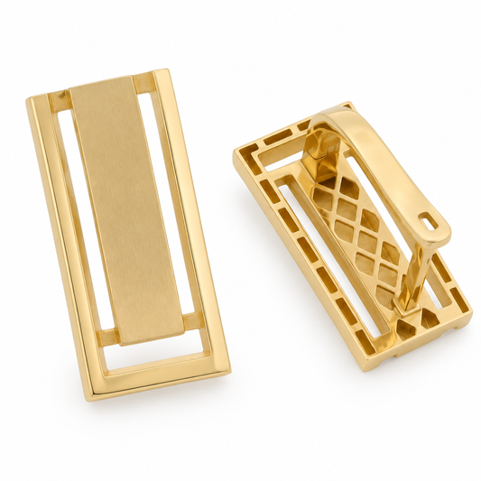 Cercei Aur 14 K dama geometrici