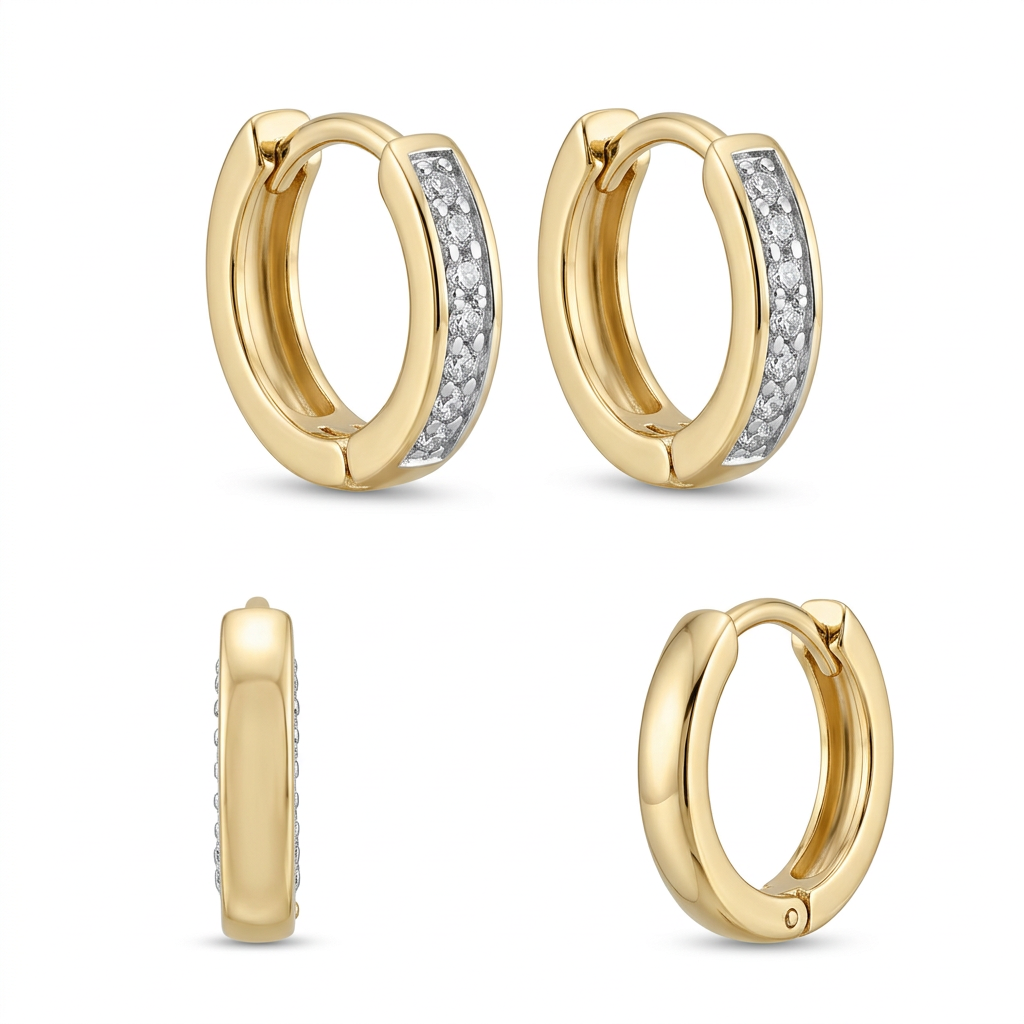 Cercei Aur 14K copii Creole Whity