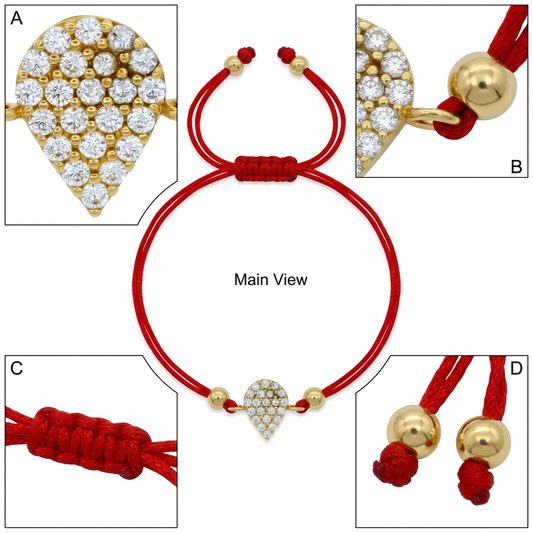 Bratara Aur 14K Snur Lacrima 4 bile