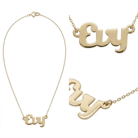 Nume Aur 14K Nume EVY cu lantisor