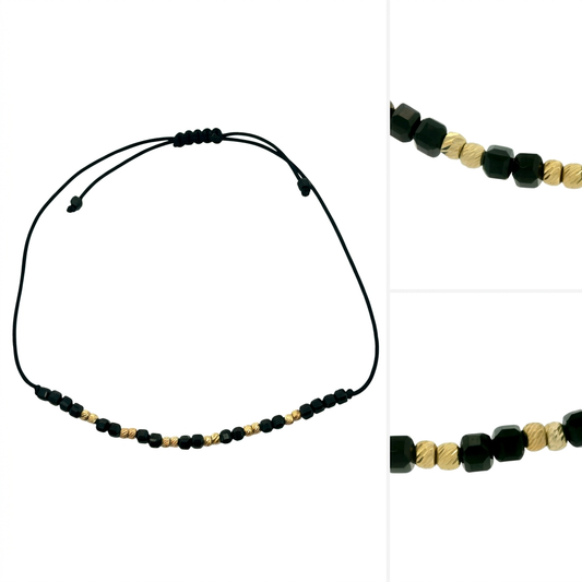 Bratara Aur 14K Snur Bile Onix Two