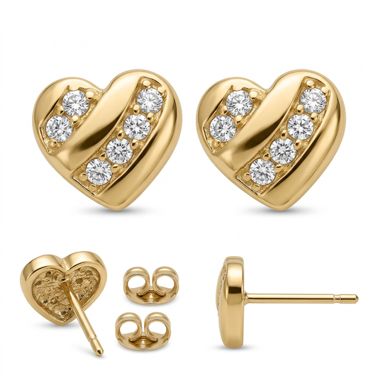 Cercei Aur 14K surub dama Inima Lovly