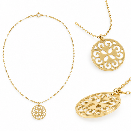 Lantisor Aur 14 K "Mandala - Floare"