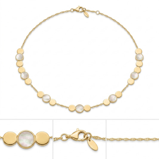 Lantisor Aur 14K dama Madre Perla