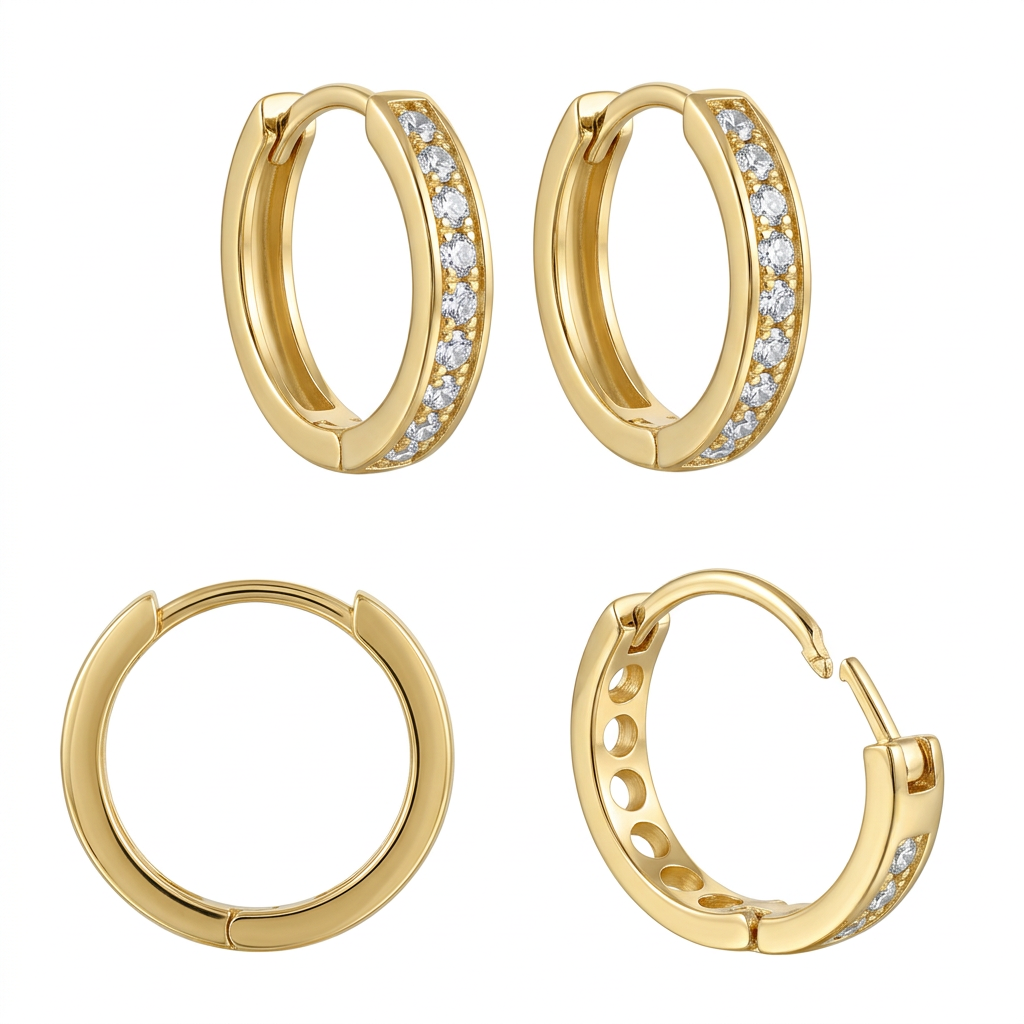Cercei Aur 14K copii Creole Whitter Bigi