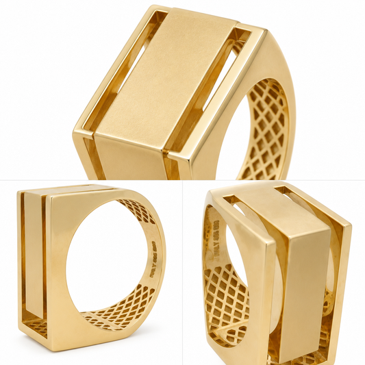 Inel Aur 14K Geometric Masiv