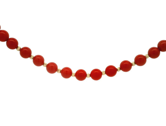 Colier perle de cultura Coral si Aur - Antonia Gold