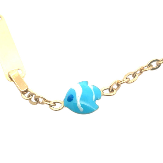 Bratara copii "Pestisor albastru" cu placuta