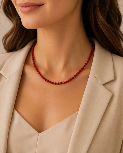 Colier Aur 14K Red Pearl