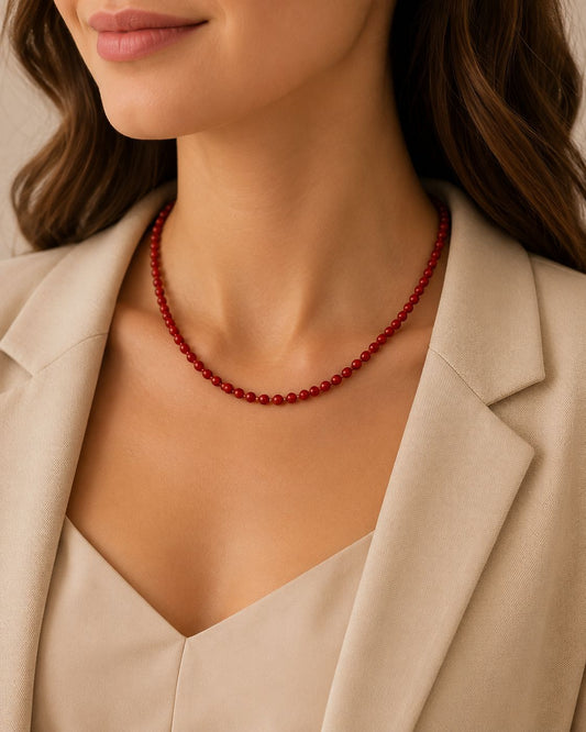 Colier Aur 14K Red Pearl
