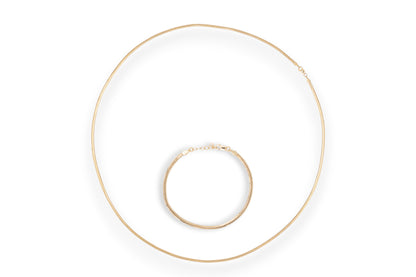 Set lant si bratara model sarpe din Aur Galben 14K AG920