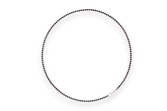 Lant Tennis din Aur Alb - zirconii negre 14K AG1284