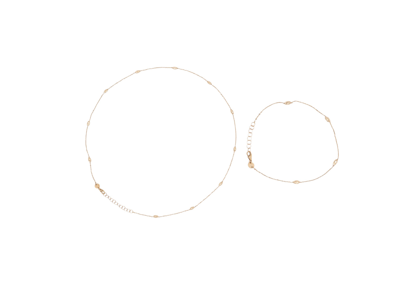 Set lant si bratara elemente ovale AG371