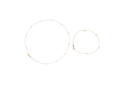Set lant si bratara elemente ovale AG371